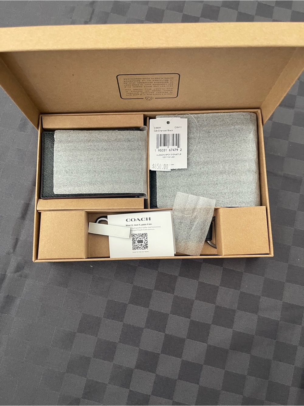 Three-piece coach wallet